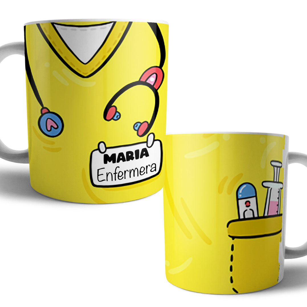 Taza Bata Uniforme Personalizada Profesiones Colores