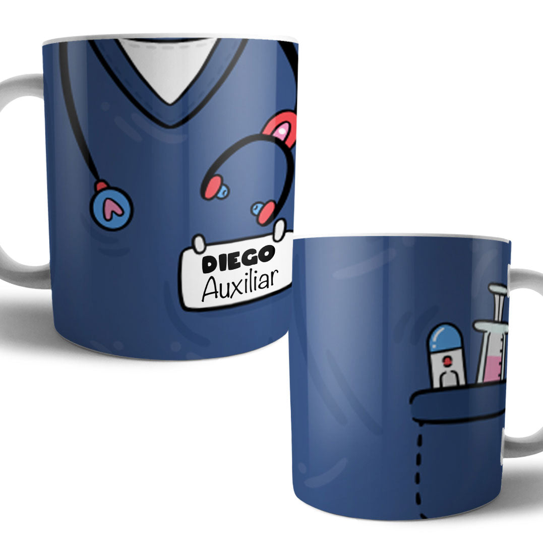 Taza Bata Uniforme Personalizada Profesiones Colores