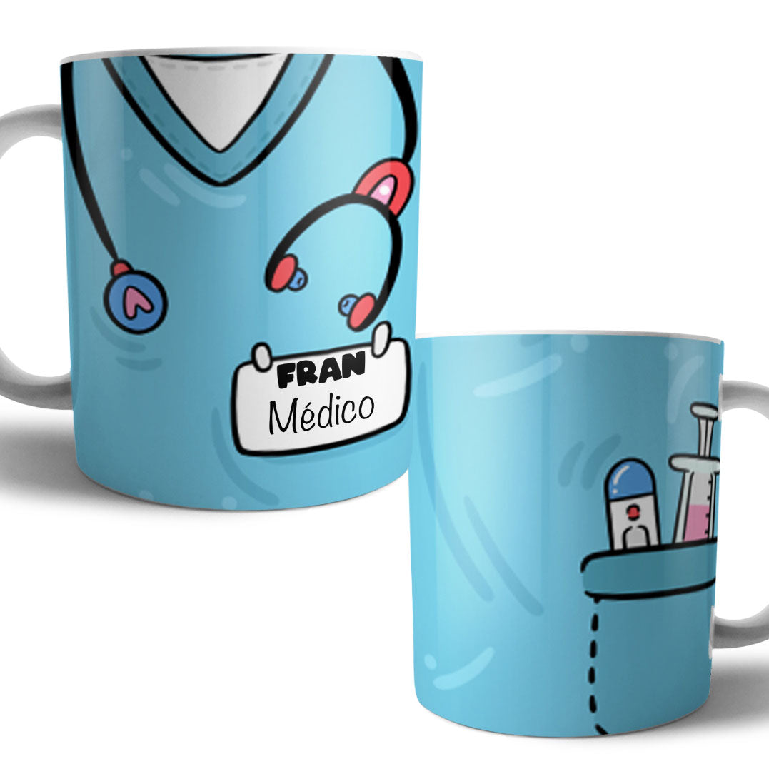 Taza Bata Uniforme Personalizada Profesiones Colores