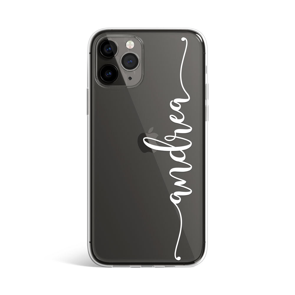 Estojo transparente personalizado com linhas de nome