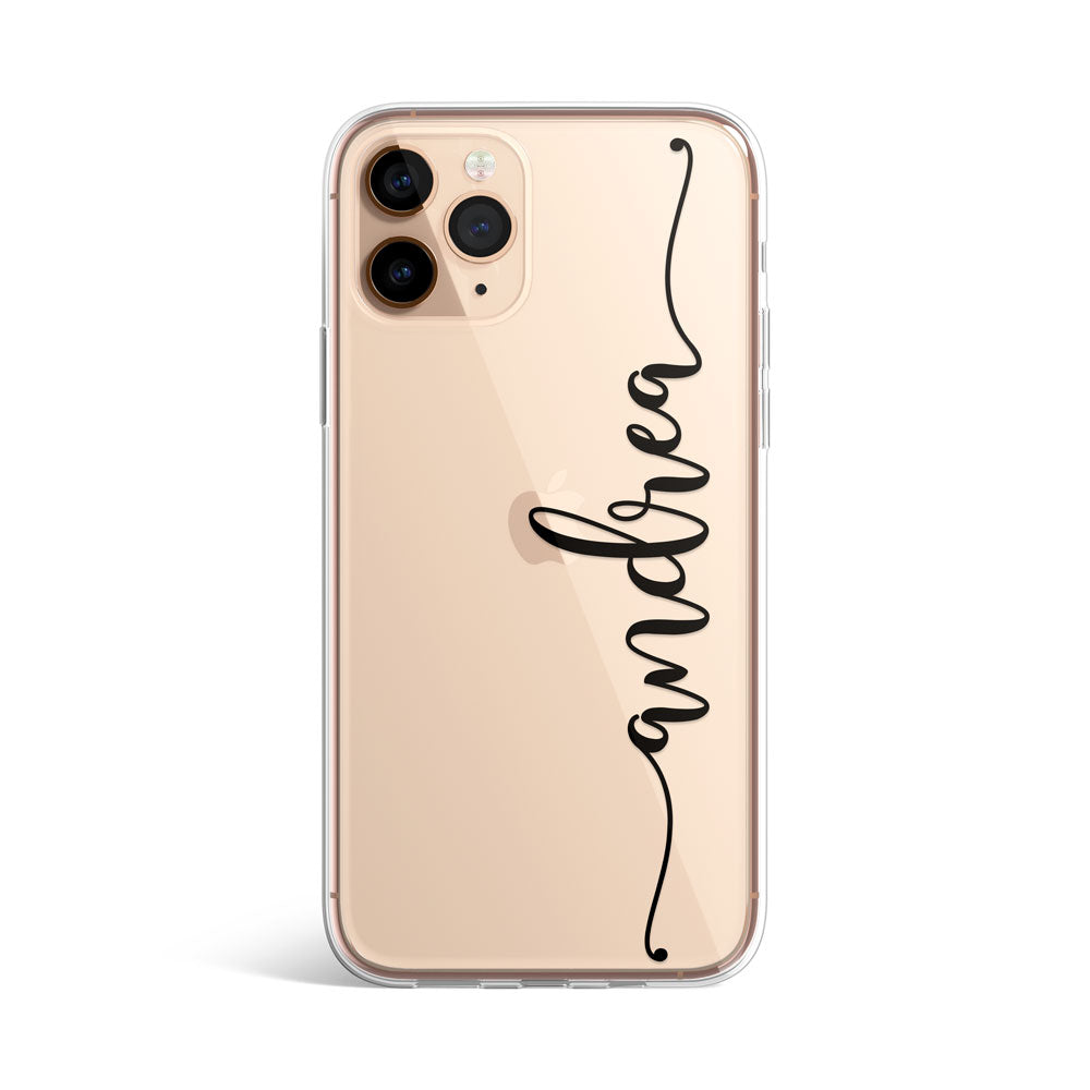 Estojo transparente personalizado com linhas de nome