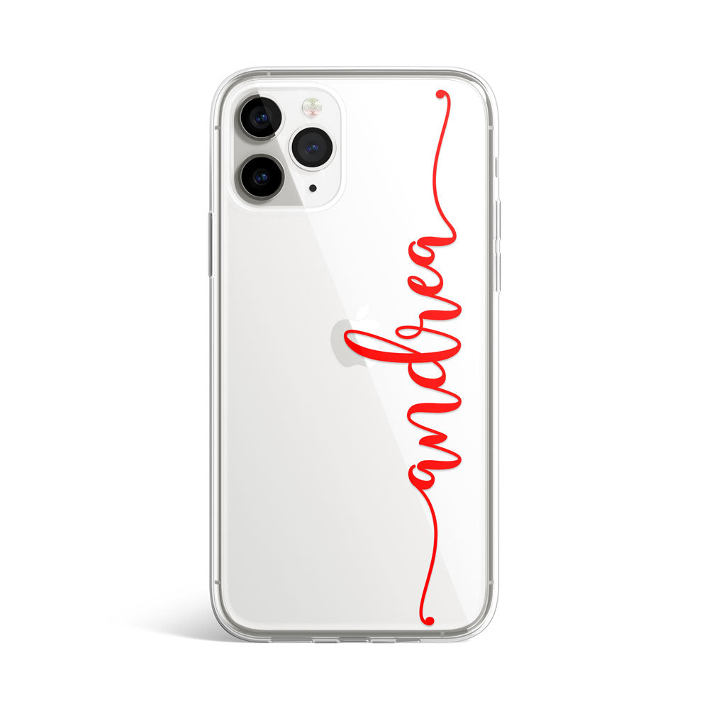Estojo transparente personalizado com linhas de nome