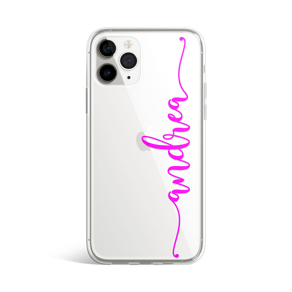 Estojo transparente personalizado com linhas de nome