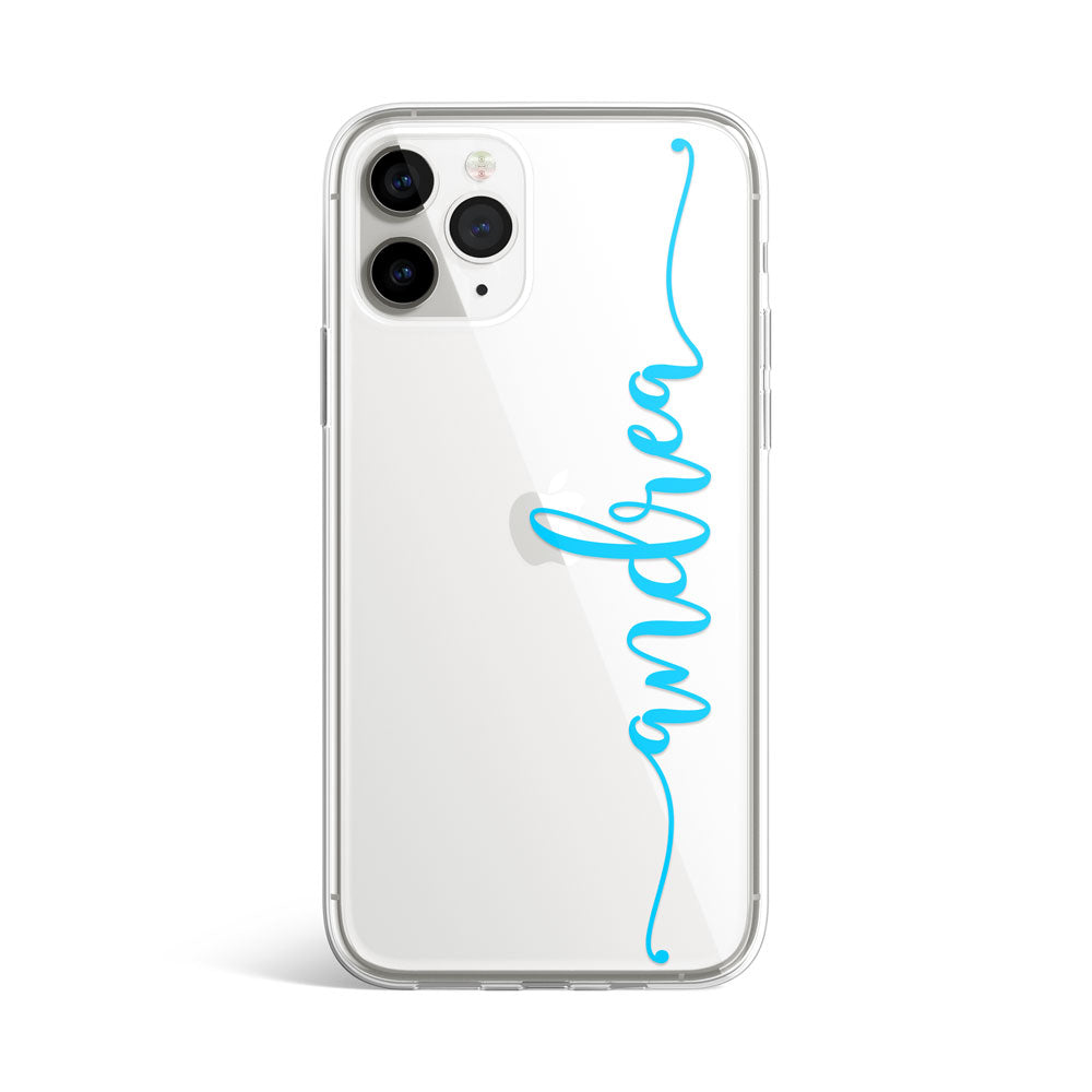 Estojo transparente personalizado com linhas de nome