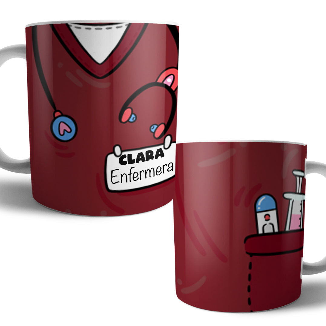 Taza Bata Uniforme Personalizada Profesiones Colores