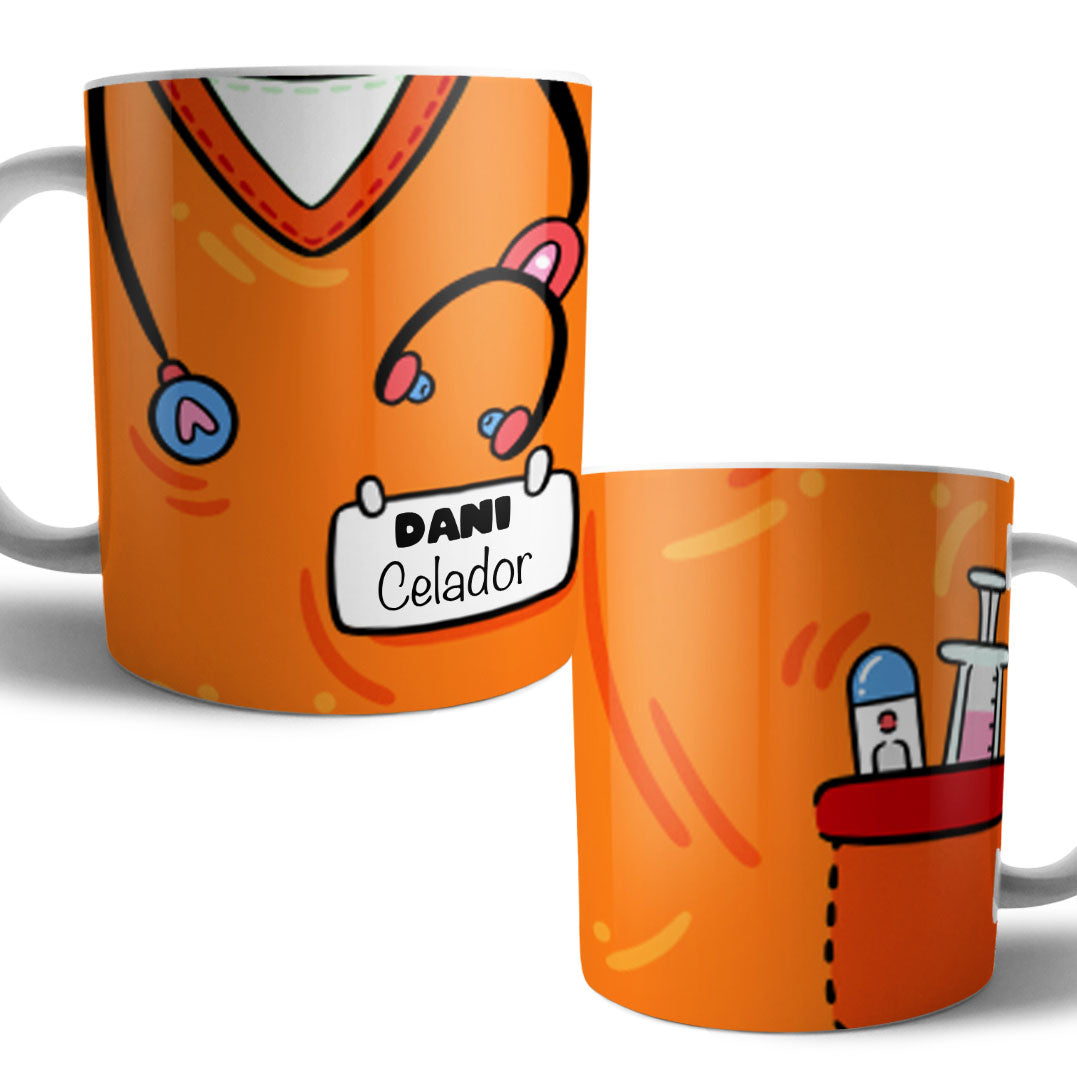 Taza Bata Uniforme Personalizada Profesiones Colores