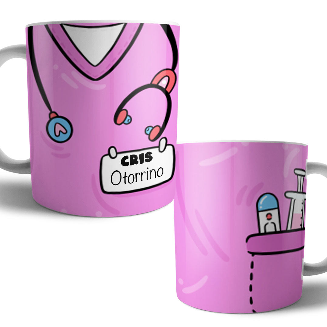 Taza Bata Uniforme Personalizada Profesiones Colores