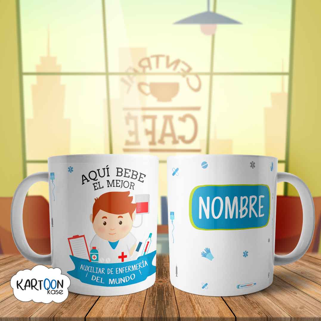 Taza Auxiliar de Enfermeria Hombre Profesiones