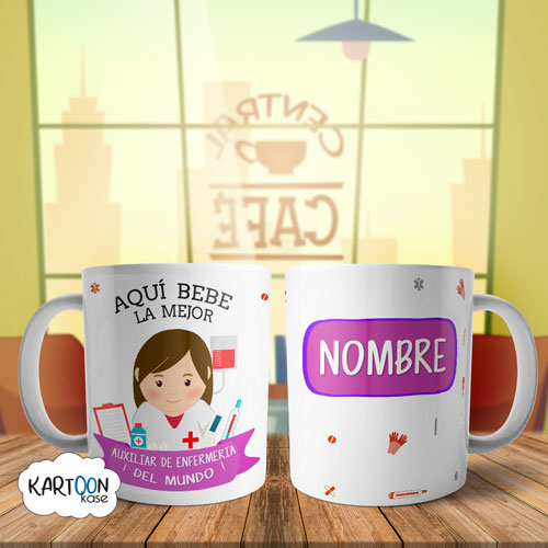 Taza Auxiliar de Enfermeria Mujer Profesiones
