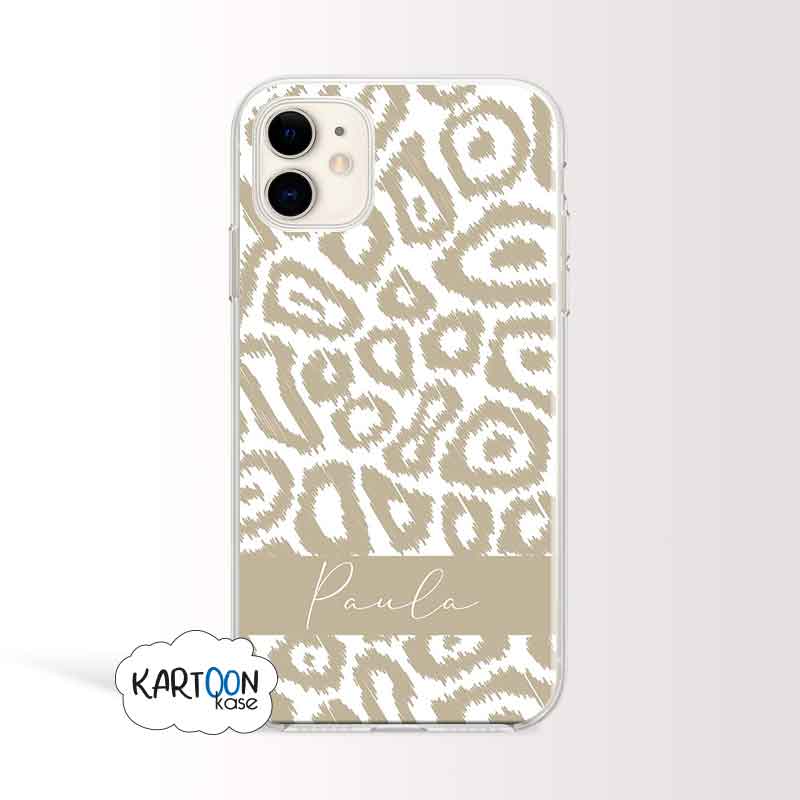 Funda Animal Print Leopardo Blanco Personalizada