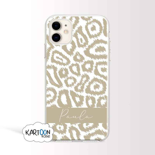 Funda Animal Print Leopardo Blanco Personalizada