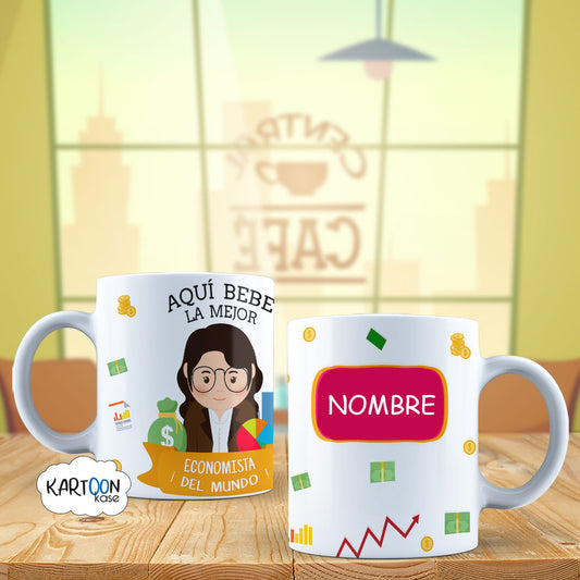 Taza Economista Mujer Profesiones