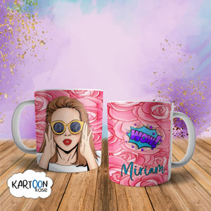 Taza Pop Art Gafas Girl Power