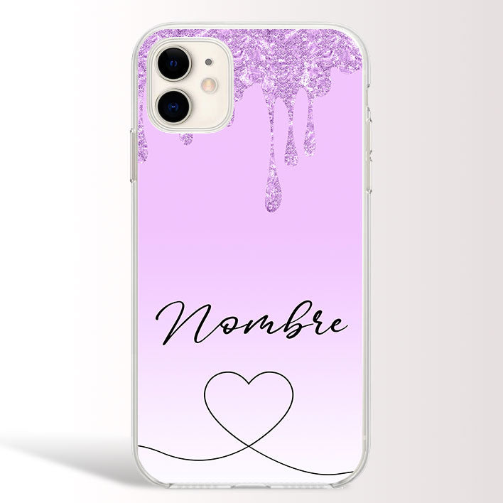 Funda Gotas Derretidas Brillo Personalizada