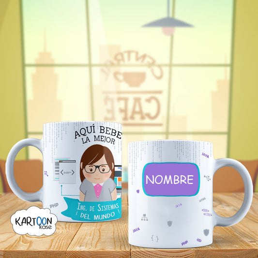 Caneca das profissões do engenheiro de sistema