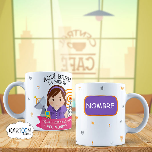 Caneca Profissões de Engenheiro de Telecomunicações