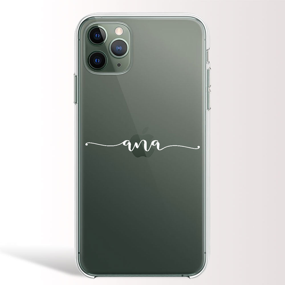 Funda Lineas Nombre Horizontal Personalizada Transparente