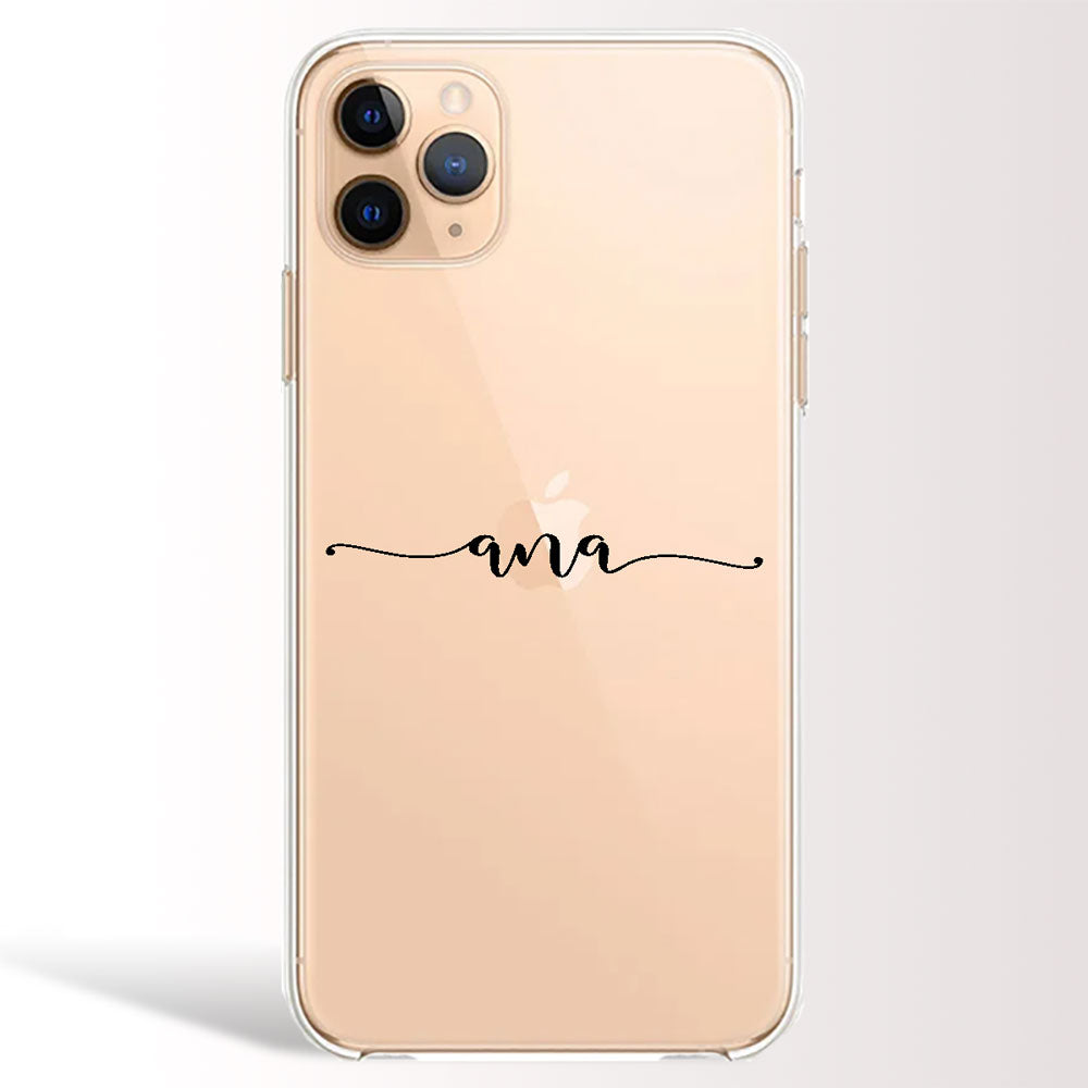 Funda Lineas Nombre Horizontal Personalizada Transparente