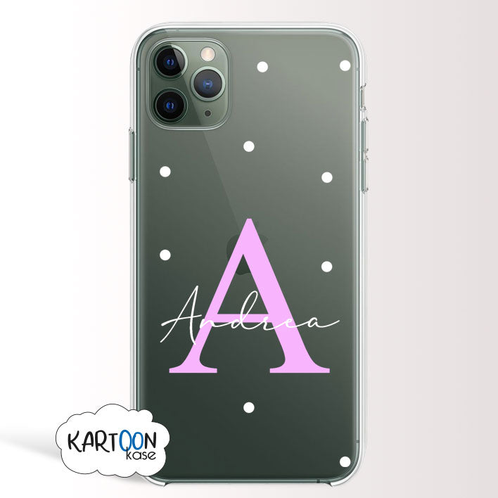 Funda Lunares Inicial y Nombre Personalizada