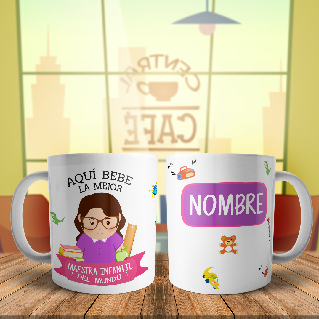 Taza Maestra Infantil Profesora Profesiones