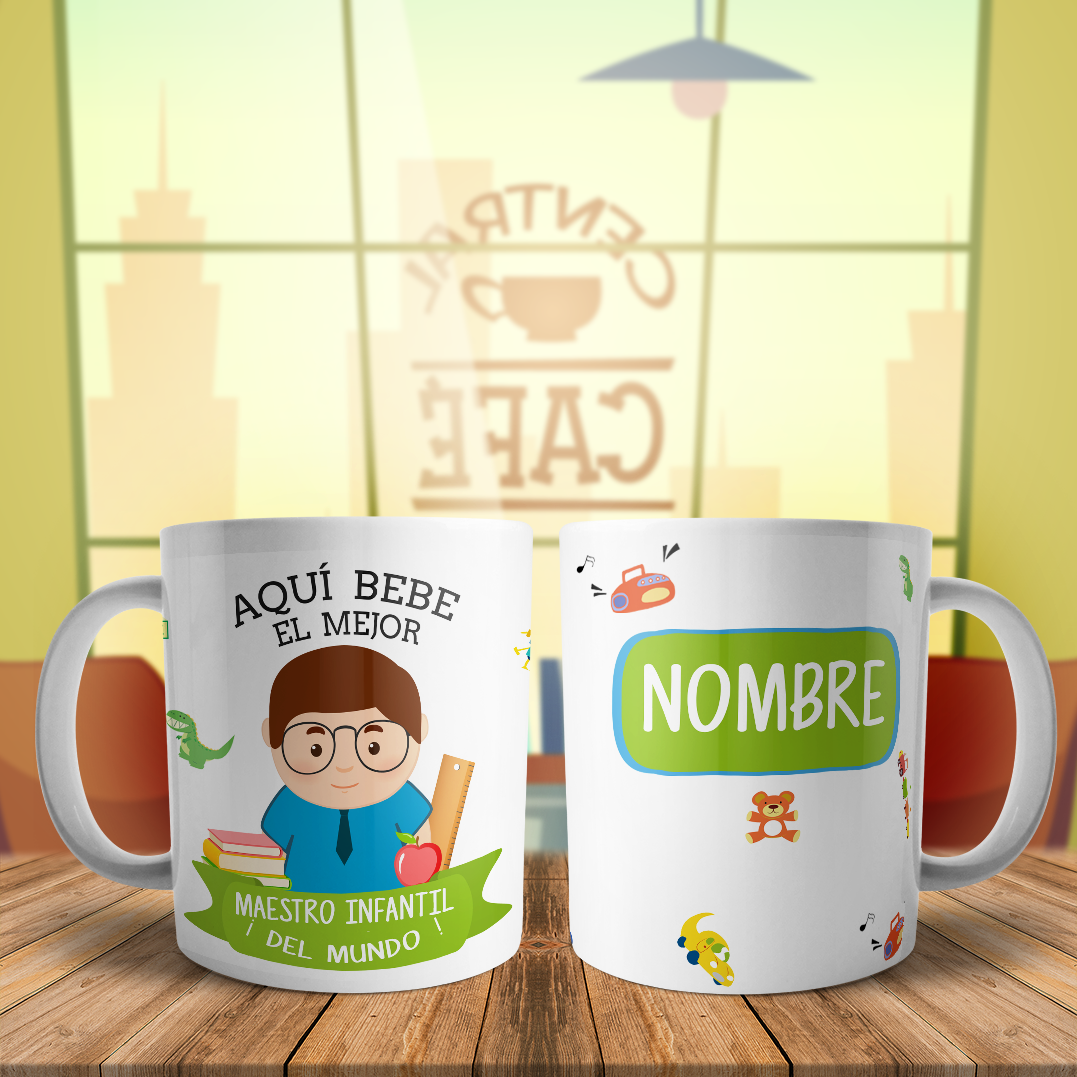 Taza Maestro Infantil Profesora Profesiones