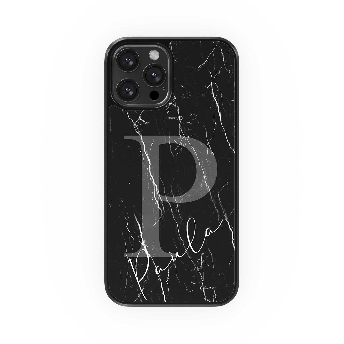 Funda Mármol Efecto Cristal Personalizada con Nombre e Inicial