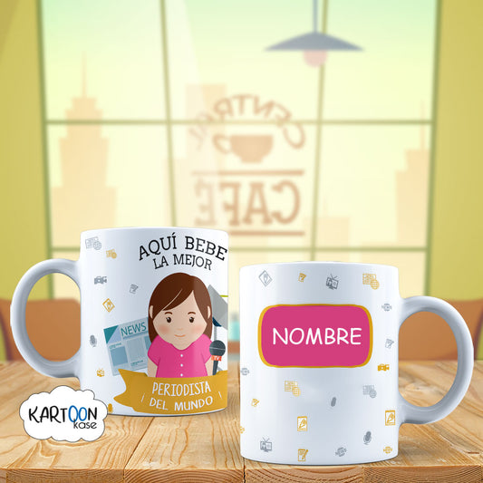 Taza Periodista Mujer Profesiones