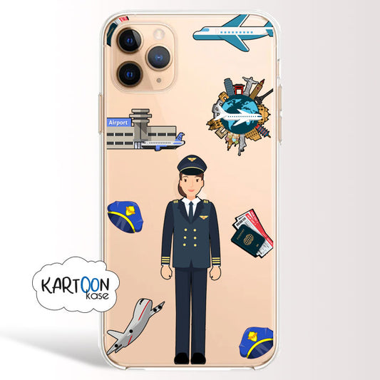 Funda Piloto Avion Mujer Profesiones