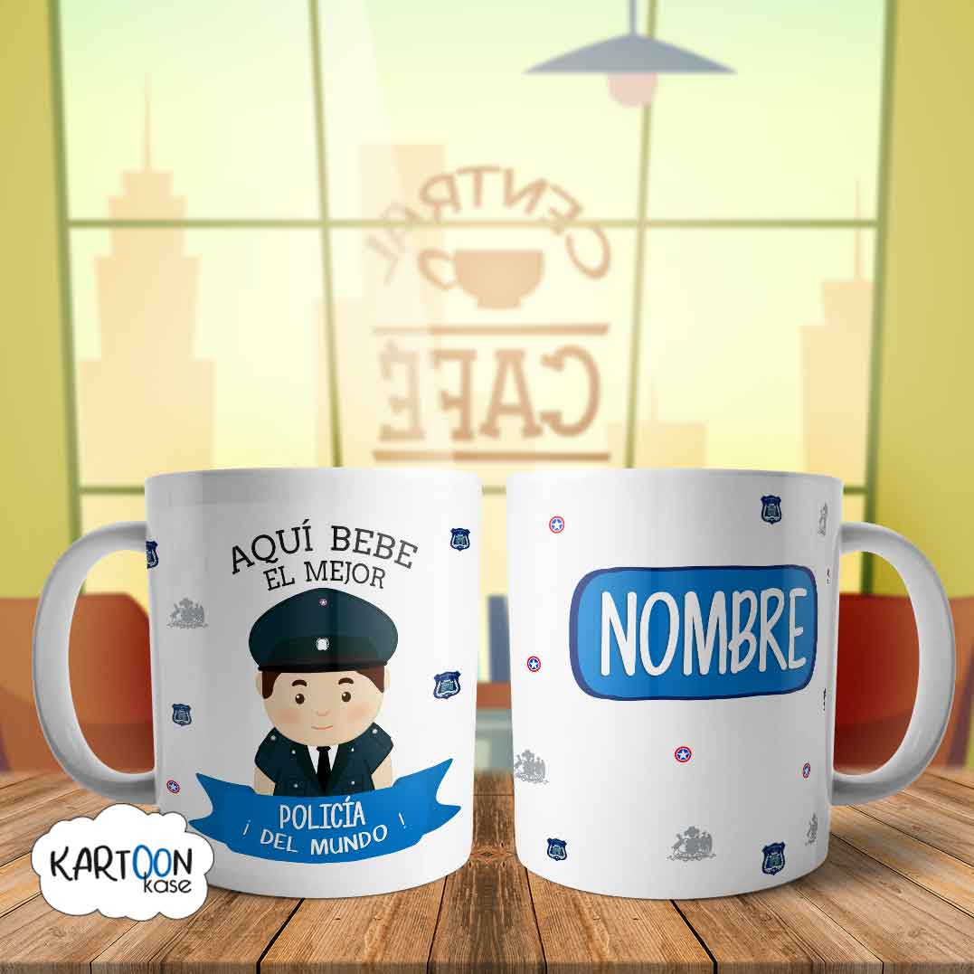 Taza Policia Hombre Profesiones