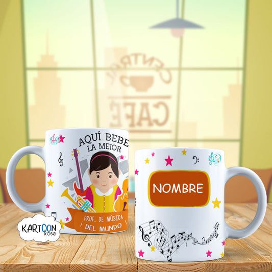 Caneca Professora de Música Profissões