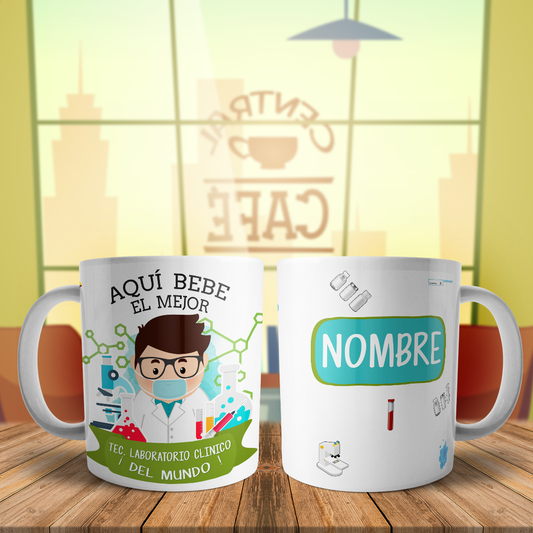 Taza Tecnico Laboratorio Clinico Hombre Profesiones