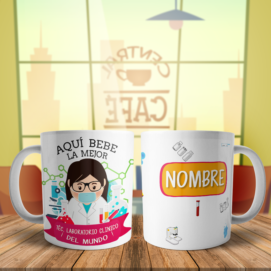 Caneca de Profissões de Mulher Técnica de Laboratório Clínico