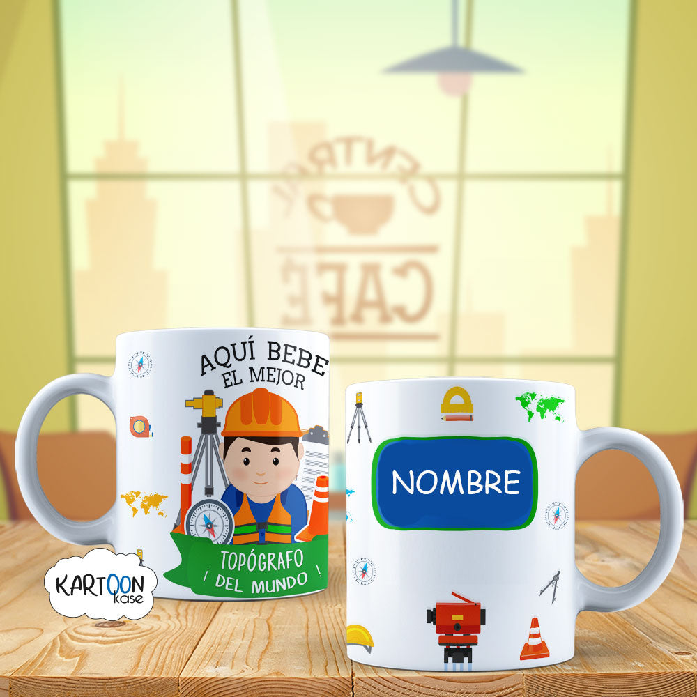 Caneca Profissões de Topógrafo