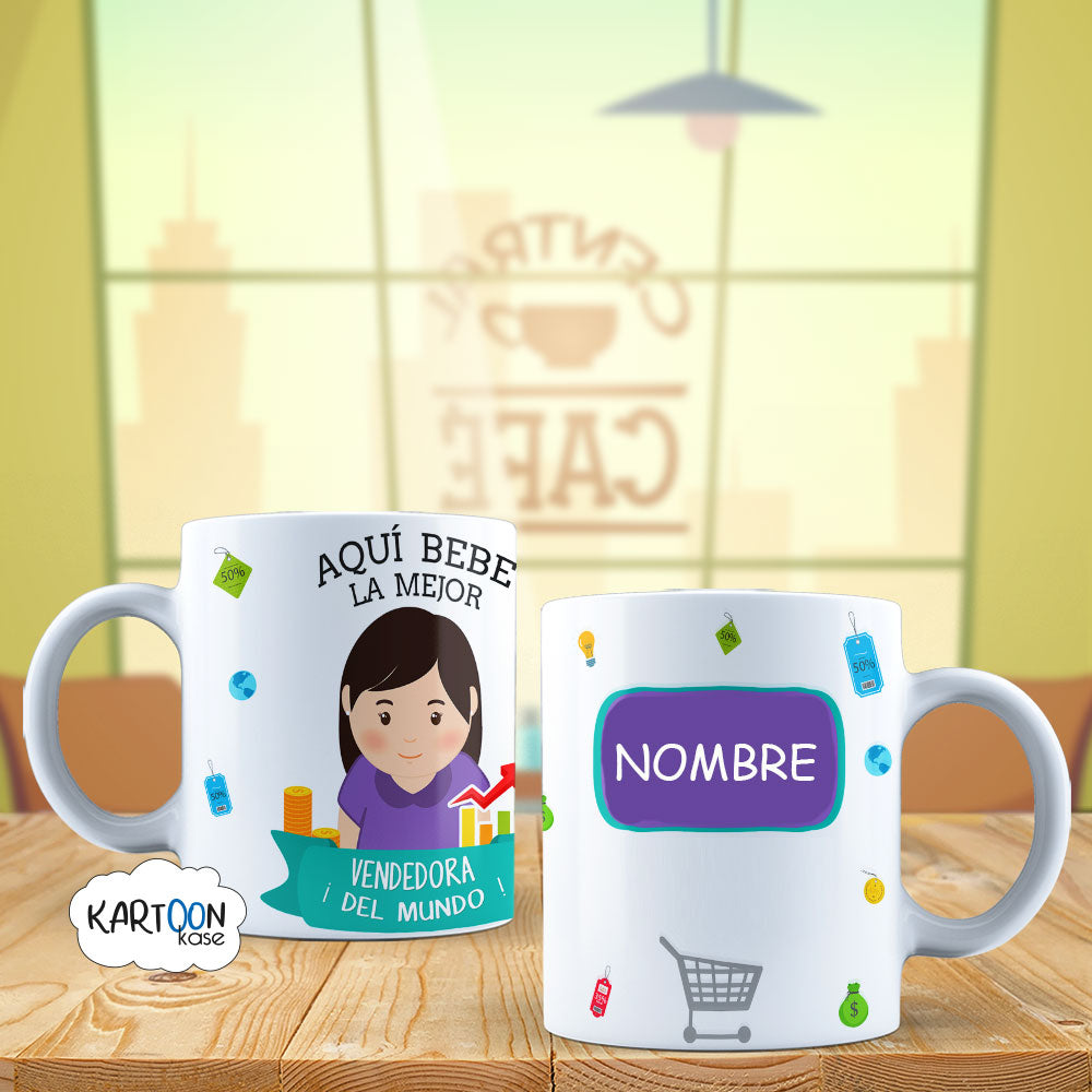 Caneca de Vendedora de Profissões