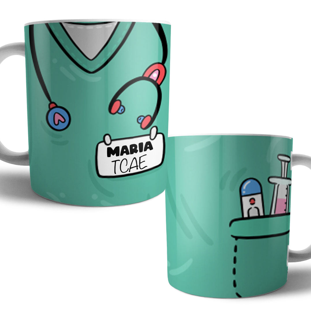 Caneca de uniforme verde personalizada Profissões